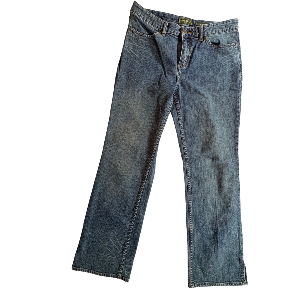Eddie Bauer Jeans Womens 8 Blue Straight Leg Stretch Medium Wash Denim Casual